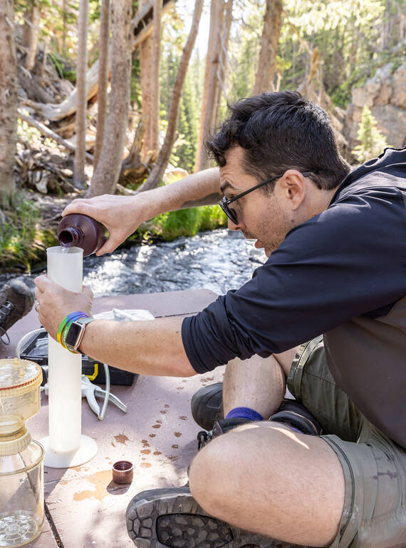 Weinmann handles water samples